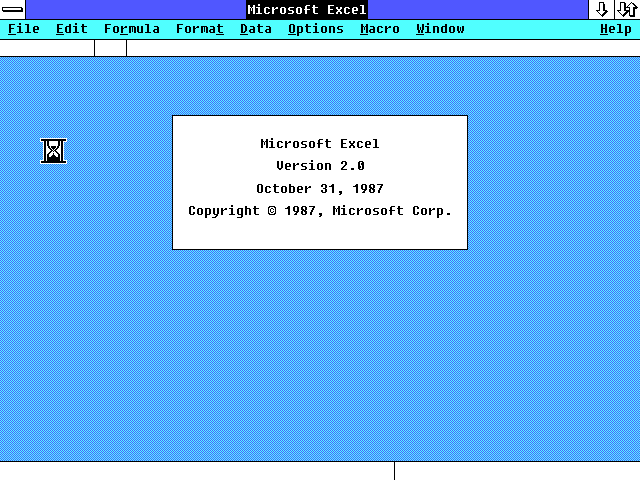 Microsoft Excel 2.0 for Windows Splash Screen (1987)